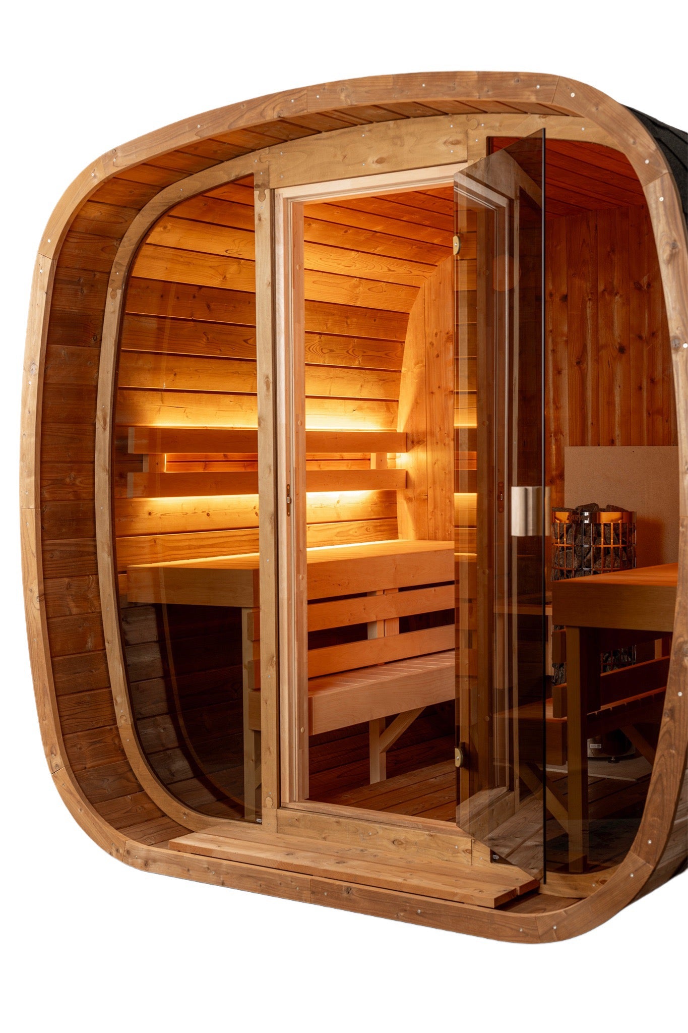 The Orivon Auris 2 Panoramic Barrel Sauna | Executive Edition
